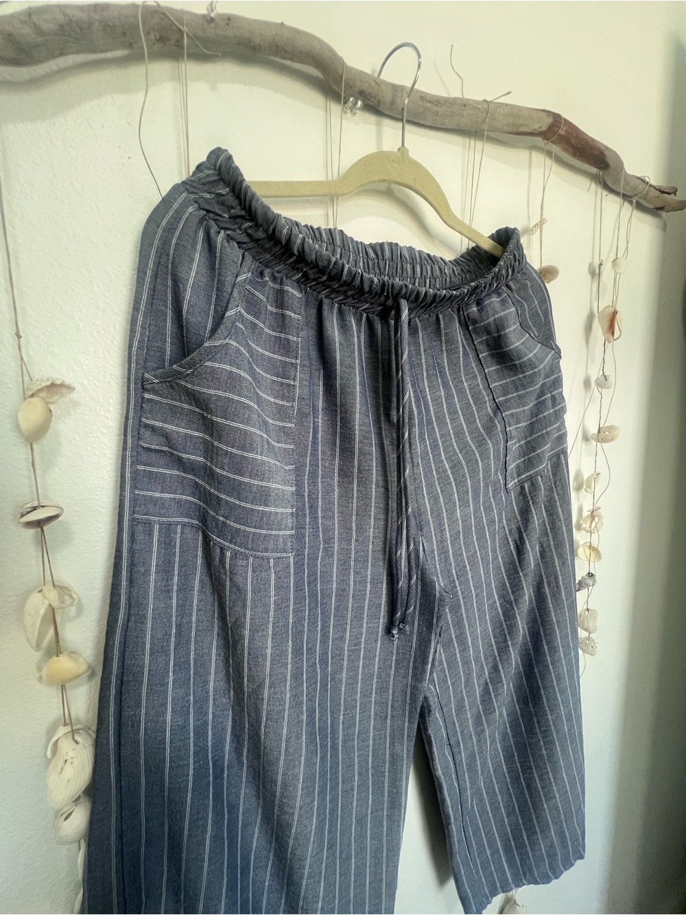Espresso Petite Blue Striped 2-Piece Set Shirt & Pants PL - Picture 6 of 9